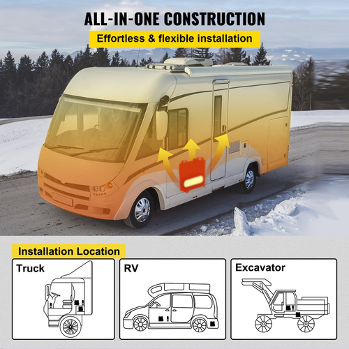 VEVOR 12V 5000W Air Diesel Fuel Heater with LCD for Boats Car Trucks Campervans