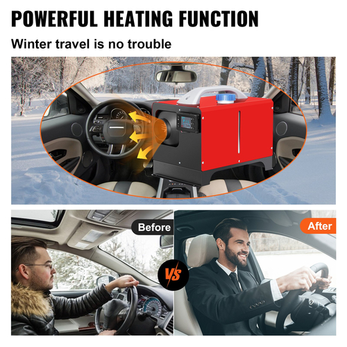 VEVOR NEW Θερμοσίφωνο Diesel, 5KW 12V Θερμοσίφωνα στάθμευσης, Mini Truck Heater, Μονή οπή εξόδου, με μαύρη LCD, Τηλεχειριστήριο, Γρήγορη Θέρμανση Diesel Heater, Για RV Truck, Boat, Bus, Trailer Car, Motorhomes