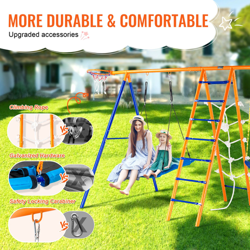 Σετ Swing VEVOR για Backyard 6 σε 1 Σετ κούνιας 440lbs Χωρητικότητα Μεταλλικό σετ κούνιας