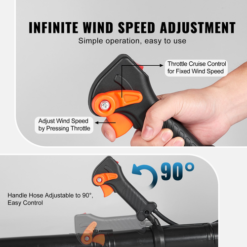 VEVOR Backpack Leaf Blower 52CC 2-Cycle Gas Leaf Blower 480CFM Όγκος αέρα 175 mph