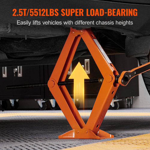 VEVOR Scissor Jack, 2,5 Ton/5512 lbs Scissor Jack Jack, 3,7&quot;-17,1&quot; Ανύψωση ψαλιδιού ανυψωτικού εύρους με λαβή καστάνιας και κλειδί L, φορητή υποδοχή ελαστικών για αυτοκίνητα Φορτηγά Sedan MPV