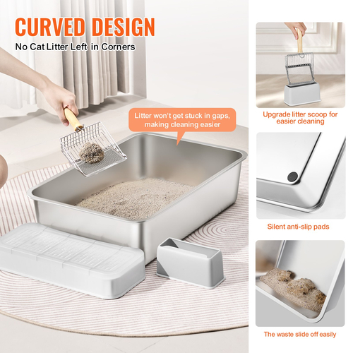 VEVOR 6 σε Deep Litter Box Κουτί απορριμάτων χωρίς οσμή με σανίδα ποδιών φιλτραρίσματος