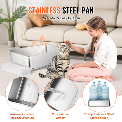 VEVOR 6 σε Deep Litter Box Κουτί απορριμάτων χωρίς οσμή με σανίδα ποδιών φιλτραρίσματος