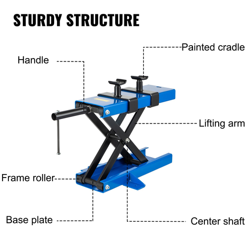 VEVOR Jack μοτοσικλέτας 1100 lb, Scissor Lift Stand με προστατευτικές βάσεις καλυμμένες με βαφή, κεντρικός γρύλος ανύψωσης μοτοσικλέτας, Scissor Stand για μοτοσικλέτες ATV