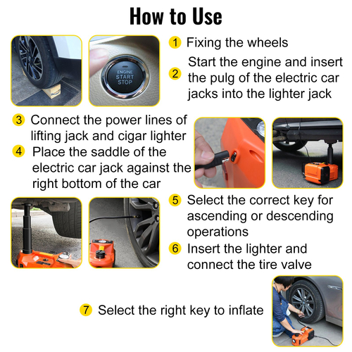 VEVOR 12V DC 5T Automatic Jack Car Electric Car Repair Tool Kit Ηλεκτρικός γρύλος αυτοκινήτου, Ηλεκτρικός υδραυλικός γρύλος δαπέδου με σφυρί ασφαλείας, σφιγκτήρας μπαταρίας