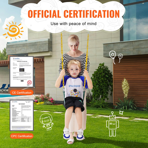 VEVOR 2-pack Swing καθίσματα Swings Αντικατάσταση για σετ κούνιας εξωτερικού χώρου Αλυσίδα 66 ιντσών