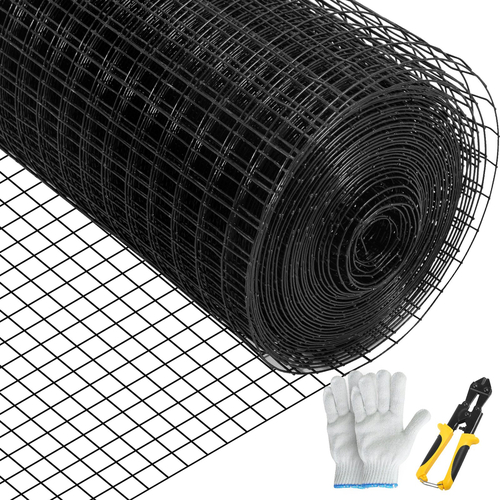 Υφασμάτινο ύφασμα VEVOR, 36 \&quot; x 50 \&#039; &amp; 1 \&quot; x 1 \&quot; μέγεθος πλέγματος, γαλβανισμένο ατσάλι με επίστρωση βινυλίου 16 διαμετρήματος περίφραξη από σύρμα κοτόπουλου με μια πένσα κοπής &amp; ένα ζευγάρι υφασμάτινα γάντια, για περίφραξη κήπου και περιβλήματα για κατοικίδια,