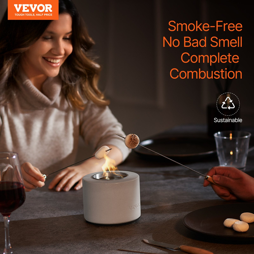 VEVOR Επιτραπέζιο Fire Pit Bowl Τζάκι από σκυρόδεμα Κύλινδρος εσωτερικής εξωτερικής βεράντας