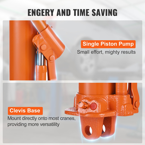 VEVOR Hydraulic Long Ram Jack, κύλινδρος ανύψωσης κινητήρα 8 τόννων με μονοέμβολη αντλία και βάση Clevis, υδραυλικός κύλινδρος εμβόλου για ανυψωτικά μηχανών ανύψωσης, υδραυλικοί γερανοί γκαράζ/καταστημάτων, μηχανικοί, αγρόκτημα