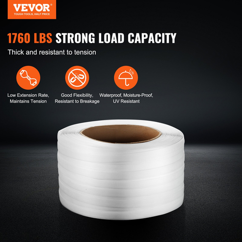 VEVOR Συσκευασία Υφαντό ρολό ιμάντων 3/4&quot; x 0,03&quot; x 1640&quot; Λουράκι 1763 λίβρες