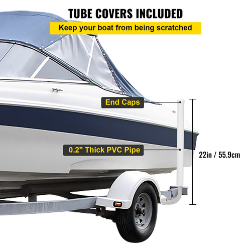 VEVOR Boat Trailer Guide-on 22&quot; Steel Trailer Post Guide on w/ 1 Pair Covers PVC