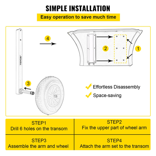VEVOR Boat Launching Wheel, 15&quot; Boat Transom Launching Wheel, 300 LBS Loading Capacity Fflatable Boat Launch Wheels, κράμα αλουμινίου Transom Launching Dolly Wheels με 4 τμχ καρφίτσες γρήγορης αποδέσμευσης