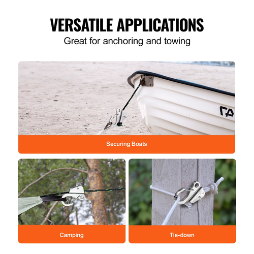 VEVOR Boat Anchor Hook από ανοξείδωτο χάλυβα σύστημα αγκύρωσης χωρίς κόμπους με γρήγορη απελευθέρωση