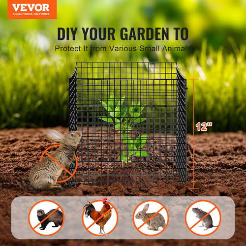 VEVOR 10 Pack Plant Protector from Animals 12&#039;&#039; x 12&#039;&#039; Plant Cage for Lagetables