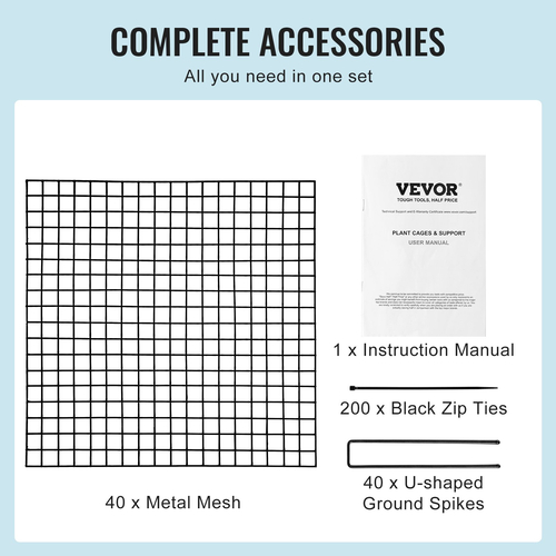 VEVOR 10 Pack Plant Protector from Animals 12&#039;&#039; x 12&#039;&#039; Plant Cage for Lagetables