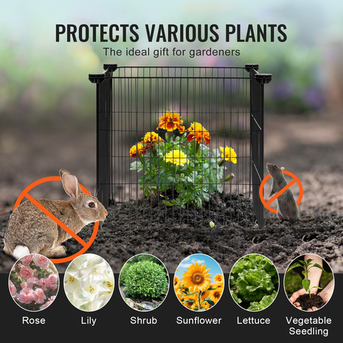 VEVOR 5 Pack Plant Protector from Animals 15,35&#039;&#039; x 15,35&#039;&#039; Metal Plant Cage