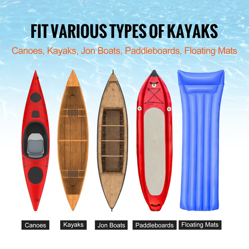 Καρότσι καγιάκ VEVOR Heavy Duty, χωρητικότητα φόρτωσης 250 λίβρες, αναδιπλούμενο καρότσι κανόε με μασίφ ελαστικά 10 ιντσών, αντιολισθητικό πόδι στήριξης &amp; ιμάντα πρόσδεσης, για καγιάκ Canoes Paddleboards Float Mats Jon Boats