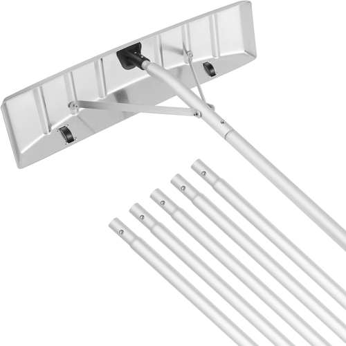 VEVOR Snow Roof Rake, 25&quot; Blade Snow Removal Tool, 21ft Reach Αλουμινένιο φτυάρι οροφής, ρολόι για προστασία οροφής, αντιολισθητική λαβή λαβής, εύκολη εγκατάσταση και χρήση για στέγη σπιτιού, χιόνι αυτοκινήτου, βρεγμένα φύλλα