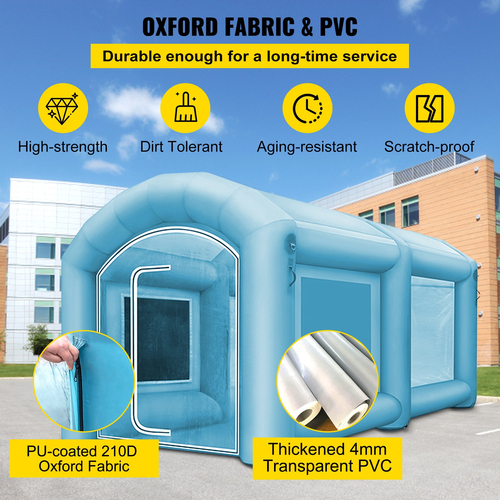 VEVOR 13 x 8 x 7FT Φουσκωτό Θάλαμο Σπρέυ Σκηνή Φουσκωτό Θάλαμο Βαφής Σκηνή Θαλάμου Βαφής Αυτοκινήτου Giant Workstation 210D Oxford Fabric with 2 Blowers