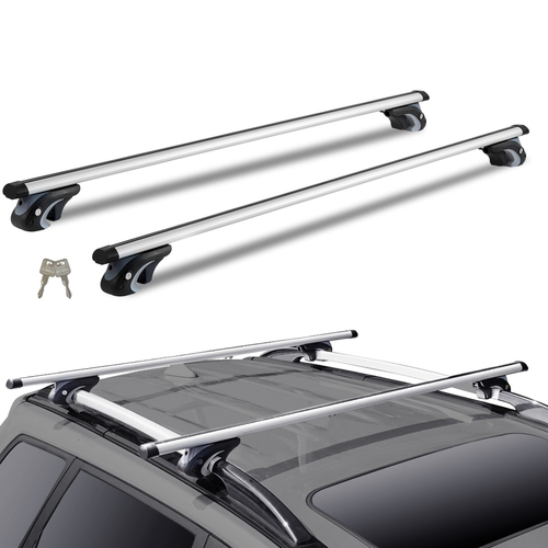 VEVOR Universal Roof Rack Cross Bars, 54&quot; ράβδοι ράβδου οροφής αλουμινίου, προσαρμοσμένη υπάρχουσα υπερυψωμένη πλευρική ράγα με διάκενο, χωρητικότητα 200 lbs, ρυθμιζόμενες ράβδοι με κλειδαριές, για SUV, Sedan και Van