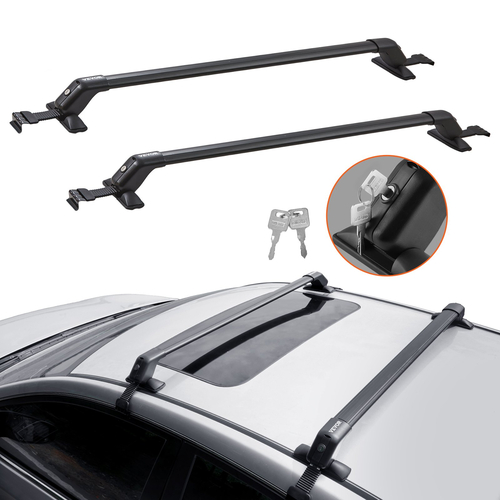 VEVOR Universal Roof Rack Cross Bars, Aluminium Roof Rack Crossbars, Fit Roof without Side Rail, 155 lbs, Load Capacity, Ρυθμιζόμενες ράβδους γυμνής οροφής με κλειδαριές, για SUV, Sedan και Van