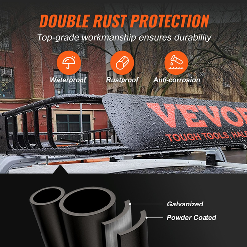 Καλάθι φορτίου VEVOR Roof Rack, 117,5 x 91,5 x 11,4 cm Μεταφορέας φορτίου στον τελευταίο όροφο, βαρέως τύπου 90,7 kg Χωρητικότητα Universal Roof Rack Basket, Βάση αποσκευών για SUV, Truck, Vehicle