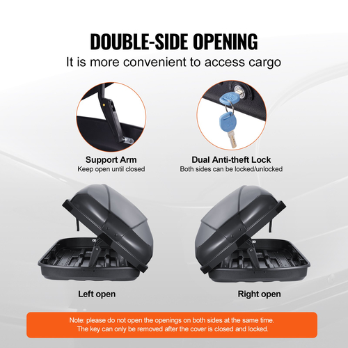 VEVOR Rooftop Carrier 14 Cubic Feet Luggage Storage Box ABS για αυτοκίνητα SUV