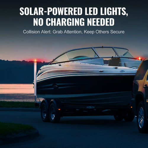 VEVOR Boat Trailer Guide, 1,57M with LED Light Trailer Guide Poles, 2PCS Rustproof Galvanized Steel Guide on trailer ons, Trailer Guides with PVC Pipes, for Ski Boat, Fishing Boat or Sailboat Trailer