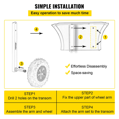 VEVOR Boat Launching Wheels, 12&quot; Boat Transom Launching Wheel, 600 LBS Loading Capacity Φουσκωτοί τροχοί εκτόξευσης σκαφών, Τροχοί εκτόξευσης σκαφών από κράμα αλουμινίου με 4 τμχ καρφίτσες γρήγορης αποδέσμευσης