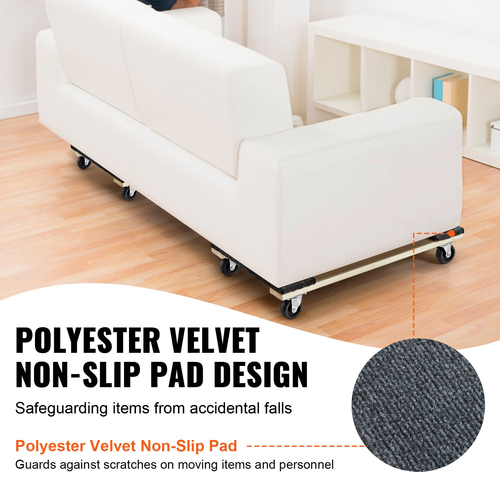 VEVOR Furniture Dolly, 1000 lbs Κάθε χωρητικότητα φόρτωσης, 2 πακέτα, 18&quot; x 30&quot;, 8 x 3&quot; PP περιστρεφόμενοι τροχοί, βαρέως τύπου έπιπλα σκληρού ξύλου Moving Dolly, Mover&#039;s Dolly, Κινητό καρότσι με ρόδες για βαριά έπιπλα