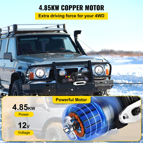 VEVOR 13500 LBS Electric Truck Winch12v Ηλεκτρικό βαρούλκο ATV Συνθετικό σχοινί με τηλεχειριστήριο