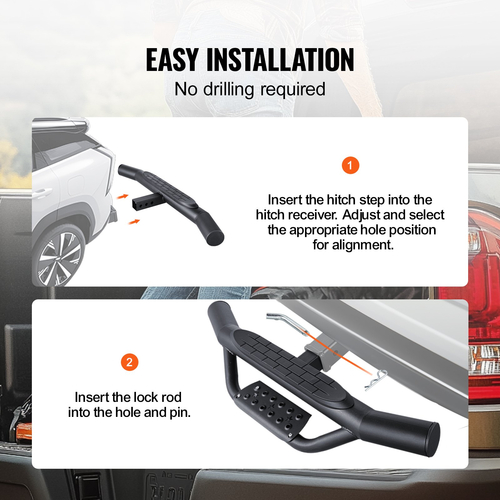 VEVOR Hitch Step for 2&quot; Receiver Universal Trailer Tow Πίσω προφυλακτήρας Χάλυβας