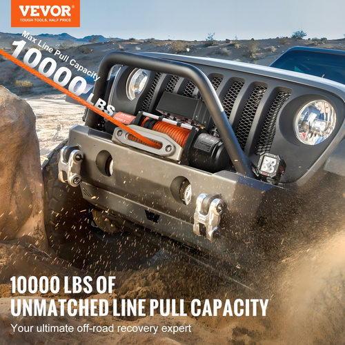 VEVOR Electric Winch Truck 10.000 lb Synthetic Rope αδιάβροχο τηλεχειριστήριο