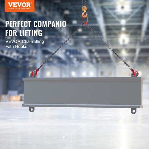 VEVOR 5/16&quot; x 5&#039; Chain Sling 2 Legs G80 Lifting Chain with Grab Hooks 6600 lbs