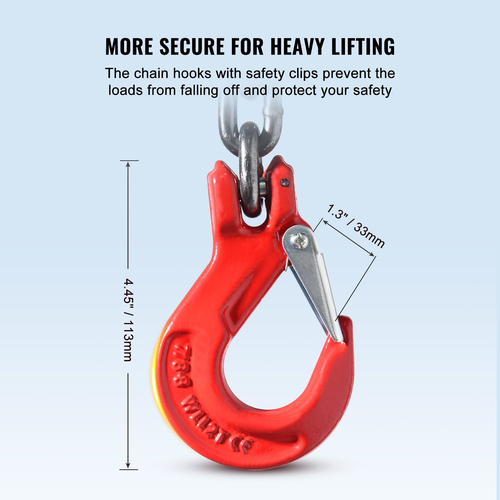 VEVOR 5/16&quot; x 5&#039; Chain Sling 2 Legs G80 Lifting Chain with Grab Hooks 6600 lbs