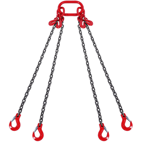 VEVOR 3/8&quot; x 10&#039; Chain Sling 4 Legs G80 Lifting Chain with Grab Hooks 18400 lbs