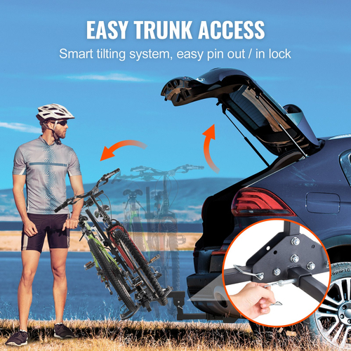 Βάση ποδηλάτου VEVOR Hitch Mount Bike Rack, στυλ πλατφόρμας 2 ποδηλάτων, 160 LBS Max Capacity Bike Rack Hitch για δέκτη 2 ιντσών, τιτλοδοτούμενο και αναδιπλούμενο φορέα ποδηλάτου με ελαστικά πλάτους έως 5&quot;, για αυτοκίνητο, SUV, φορτηγό, RV, Ορθογώνια διασύνδεση