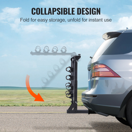 Βάση ποδηλάτου VEVOR Hitch, 4-Bike Carrier Rack, 150 LBS Bike Rack Hitch για δέκτη 2 ιντσών, με τίτλο και αναδιπλούμενο φορέα ποδηλάτου με μπουλόνι U ​​No-Wobble και ιμάντα, για αυτοκίνητο, SUV, Truck, RV, Ορθογώνια διασύνδεση