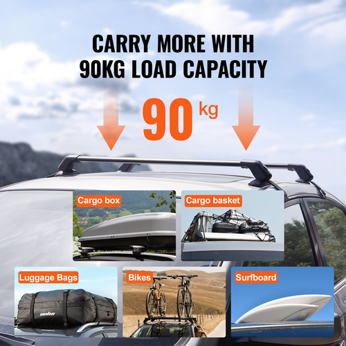 VEVOR Universal Roof Rack Crossbar για γυμνή οροφή οχήματος από αλουμίνιο με κλειδαριά