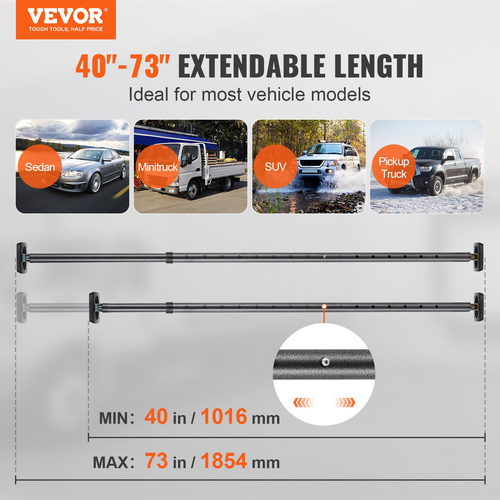 VEVOR Ρυθμιζόμενη ράβδος φορτίου Pickup Truck Bed Bed Stabilizer Ratcheting Stabilizer 40&quot;-73