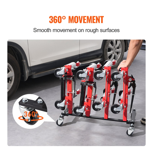 VEVOR Car Dolly Rack Hydraulic Jack Stand Organizer 4-Dolly χωρητικότητας