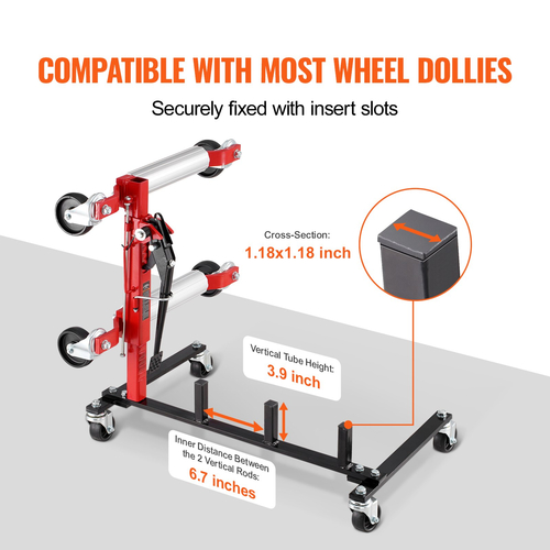 VEVOR Car Dolly Rack Hydraulic Jack Stand Organizer 4-Dolly χωρητικότητας