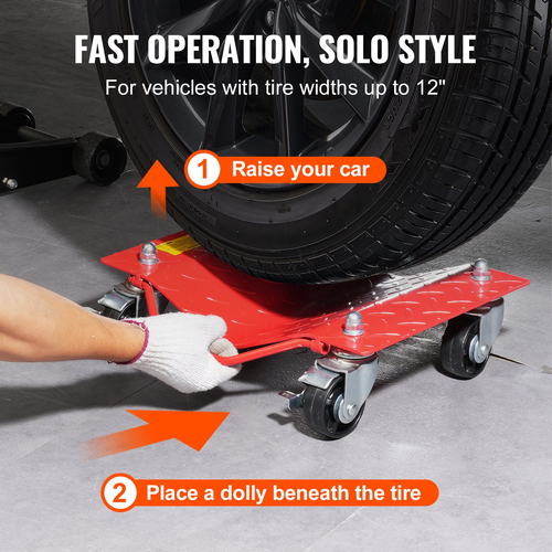 VEVOR Wheel Dolly Heavy-Duty ελαστικό αυτοκινήτου Stake Vehicle Moving Dolly 8000 lbs 4 Pack
