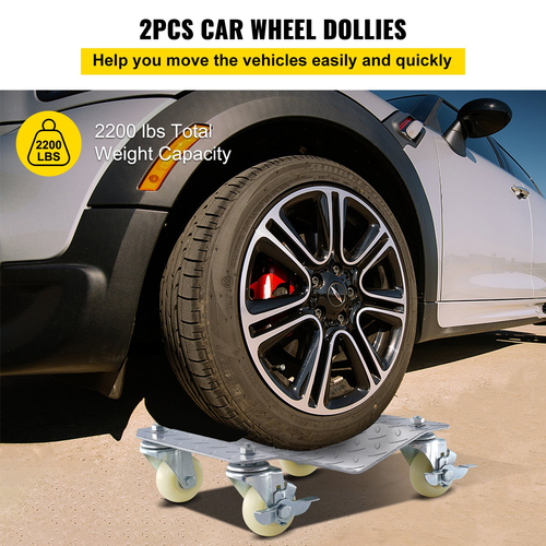 VEVOR 2Pcs Tire Wheel Dollies, 1500Lbs/680KG Tire Skates Wheel Car Van Positioning Dolly Trolley Ball Bearings Recovery Jack Auto Repair Moving