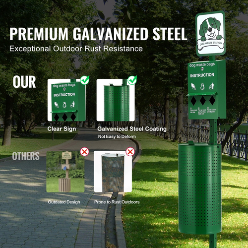 VEVOR Dog Waste Station 11,5 Galllons Outdoor Dog Poop Station with 600 Bags