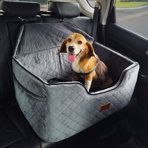 Κάθισμα αυτοκινήτου VEVOR Dog Booster Κάθισμα αυτοκινήτου Κάθισμα κατοικίδιων ζώων για μεσαίου μεγέθους σκύλους έως 55 λίβρες γκρι