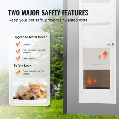 VEVOR Dog Door for Sliding Glass Door 75 7/8&quot;-80 11/16&quot; Ρυθμιζόμενο ύψος L