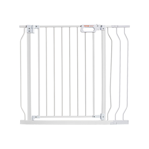 VEVOR Baby Gate, 29,5&quot;-39&quot; Extra Wide, 30&quot; High, Dog Gate για σκάλες Πόρτες και σπίτι, Easy Step Walk Thru Auto Close Child Gate Πύλη ασφαλείας κατοικίδιων ζώων με κιτ τοποθέτησης πίεσης και κιτ τοποθέτησης στον τοίχο, λευκό