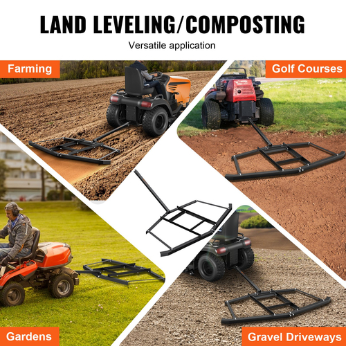 VEVOR Driveway Drag, 67,7&quot; Width Tow Behind Drag Harrow, Q235 Steel Driveway Grader με ρυθμιζόμενες ράβδους, υποστήριξη έως 50 lbs, Driveway Tractor Harrow για ATV, UTV, Τρακτέρ Garden Lawn