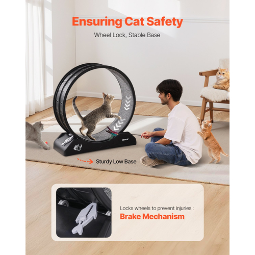 VEVOR Cat Exercise Wheel 31.5 σε μαύρο διάδρομο μεγάλου εσωτερικού χώρου για γάτα Running Wheel